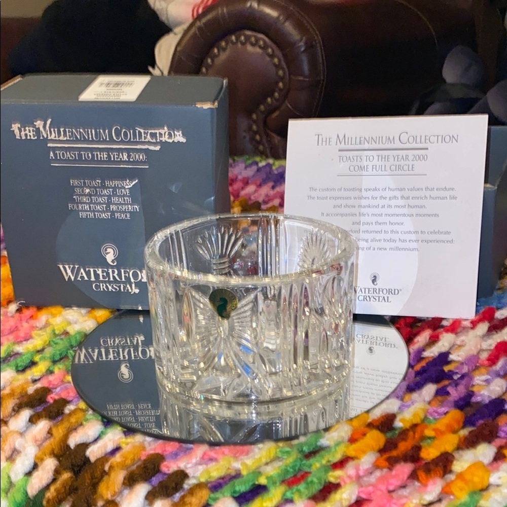 Waterford Crystal Millennium Collection Glass Champagne/Wine bottle display